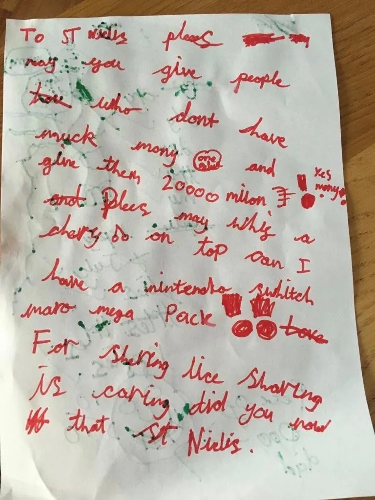 Jack's Letter to St Nicholas